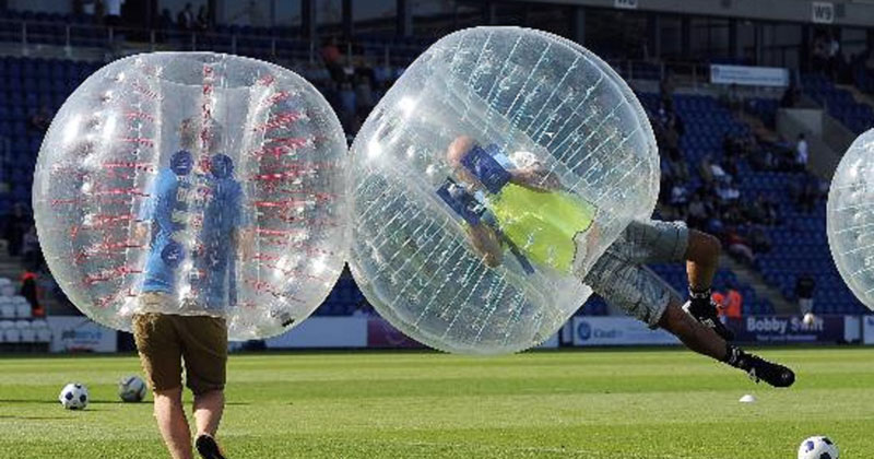 Bubble football Benidorm stag party activity